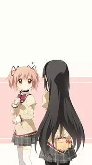 简约系壁纸暖白色背景的魔法少女