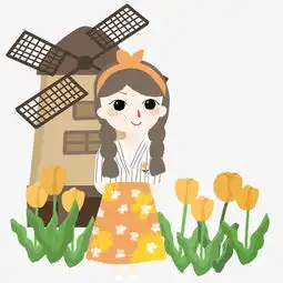 国庆出游暖色系卡通手绘风女孩国庆旅游免抠图片素材其他格式下载动漫人物大全