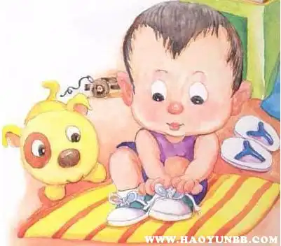 幼儿穿鞋子的口诀,小朋友自己穿鞋子图片卡通