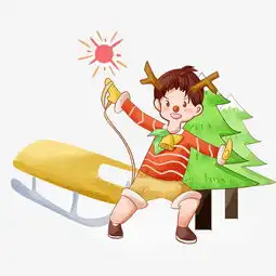 圣诞节男孩开心过圣诞插画图片素材其他格式下载动漫人物大全