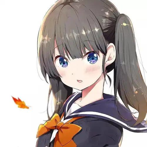 唯美动漫女生头像欲落的樱花等不到富士山的日落