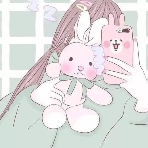 卡通女孩牵狗情侣头像闺