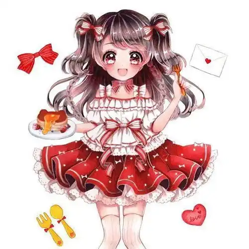 炒鸡可爱仙气的动漫人物女生马克笔插画线稿