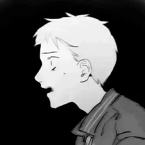 丧系动漫风格头像黑白