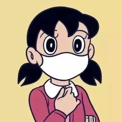 戴医用口罩的卡通头像发