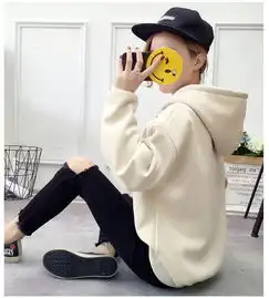 抓绒加厚2017韩国秋冬新款纯色连帽套头学生女士卫衣女上衣女装