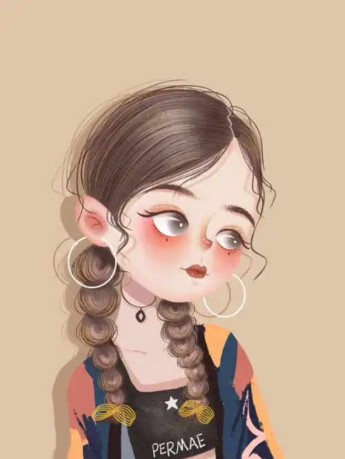 同年美术板绘萌系女孩儿教程,可甜可盐