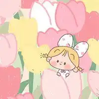 踏春,春天来了,卡通女孩微信头像图片大全