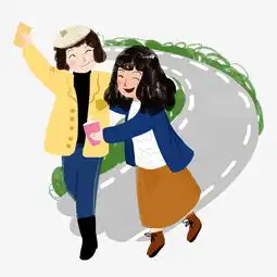 卡通手绘闺蜜开心聊天创意海报图片素材其他格式下载动漫人物大全