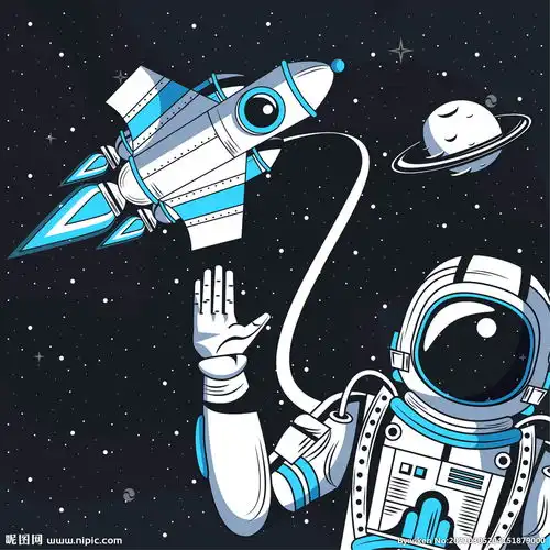 卡通航天宇航员宇宙手绘插画图片
