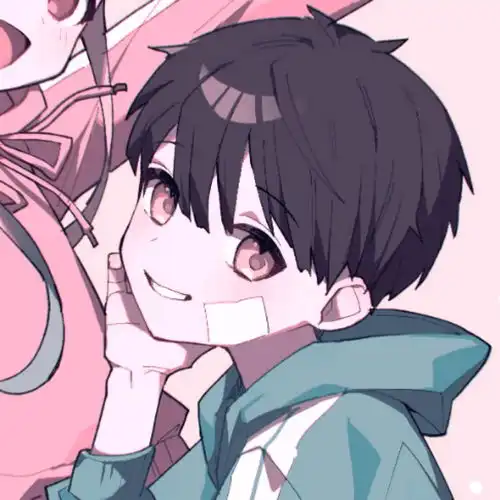 淡蓝色系动漫情侣头像动