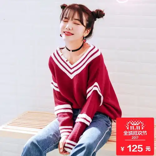 厉害了,这款撞色条纹高领毛衣,闺蜜和我都在抢着买