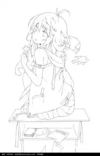 可爱女孩卡通手绘线稿图片免费下载编号3680580红动网