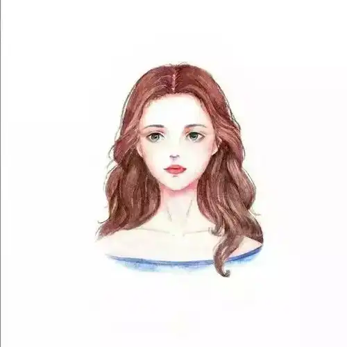 一组水彩头像,一笔一划都是优雅