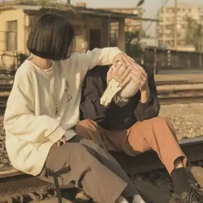 原宿风头像情侣双人真人复古情侣头像原宿风