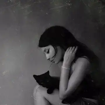 猫系少女头像简单版暗黑