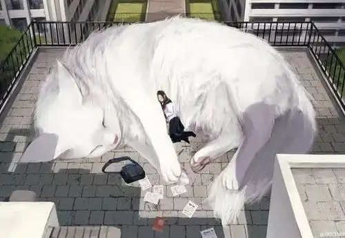 日推画师绘制的超治愈插画,巨型动物与人类动漫频道
