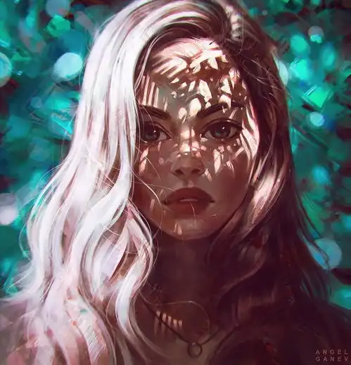 英国的插画师唯美迷幻的光影人物肖像插画欣赏