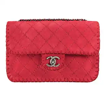 chanel香奈儿2013春夏系列粉色麂皮单肩包