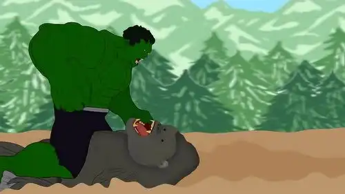 绿巨人暴虐金刚发出吼叫动漫特效