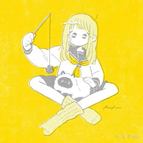 插画丨萌系二次元简笔画美少女,概括充满青春活力的少女日常