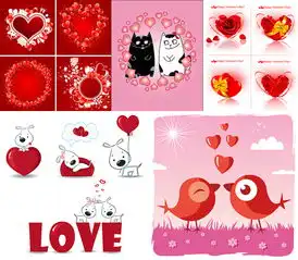 情人节爱情主题背景矢量素材