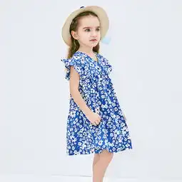 迷你巴拉巴拉女童碎花连衣裙2019夏季高腰宽松公主裙韩版儿童裙子蓝白色调0381130cm蜜芽,中国领先的进口母婴限时特卖商城