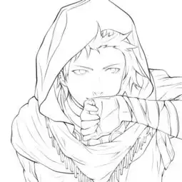 手绘插画线稿手稿黑白素材