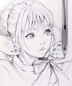 干货100张女生绘画线稿素材,二次元动漫古风美女