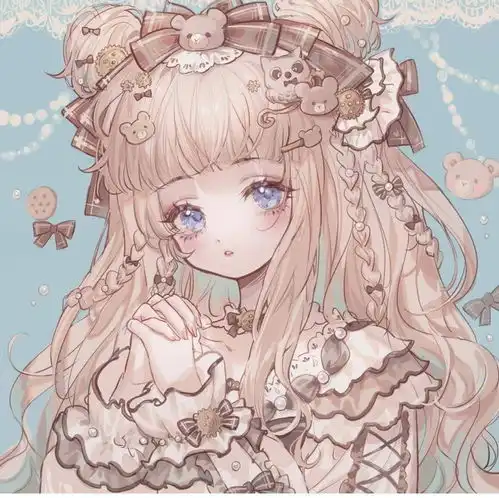 二次元少女头像梦幻紫色