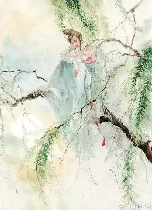 春风十里,不如你回眸浅笑梦幻的水彩童话