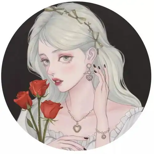 插画女生头像