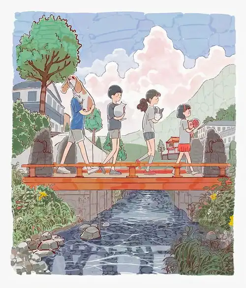 治愈小清新插画丨查收时间到了哦