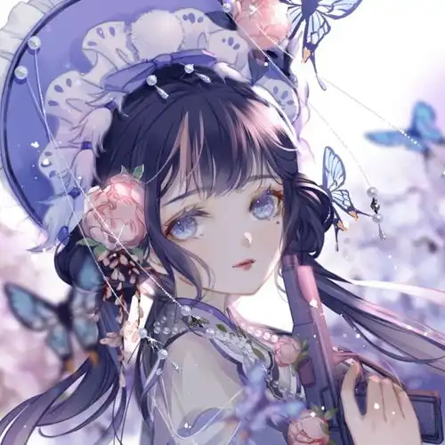 紫色系情侣头像图片动漫