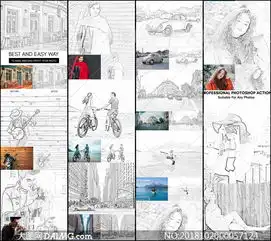 中文版数码照片黑白素描效果ps动作