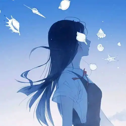 蓝色系头像动漫女生唯美