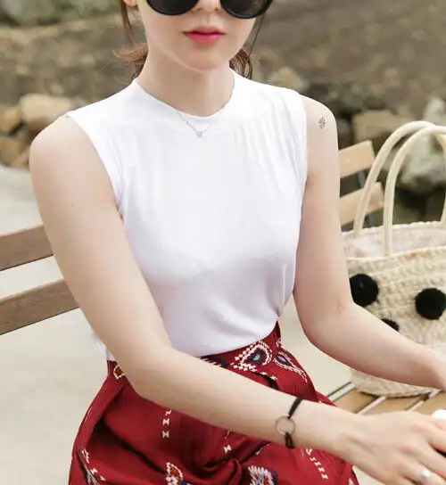 韩国2016夏季韩系淑女简约显瘦无袖修身纯色堆糖,美图壁纸兴趣社区