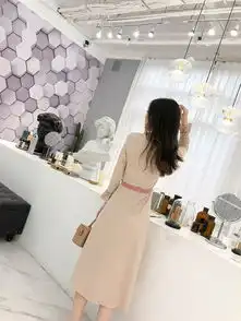 秋季系带修身少女温柔长裙女韩风chic木耳边v领长袖连衣裙女依生