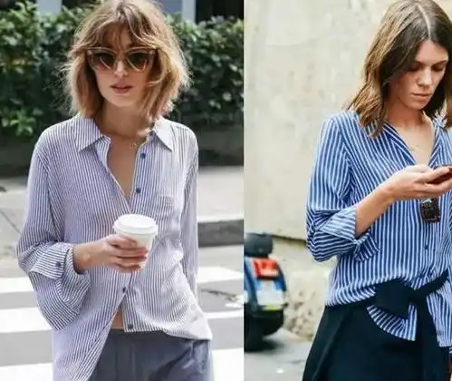 当衬衫遇到了蓝色,演绎清新纯净的简约风格,气质满分