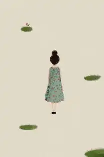 小女孩系列手绘背景皮肤朦胧的还记得你当初的模样