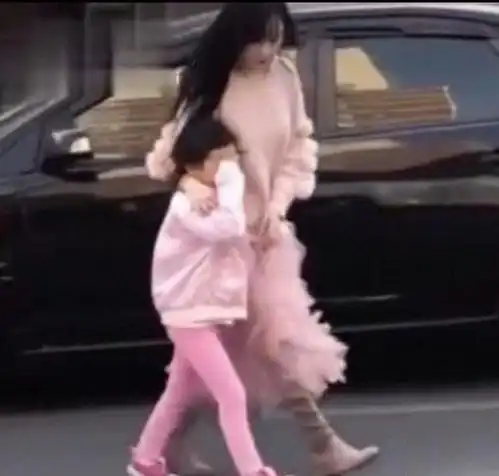 李小璐搂着甜馨疾步,母女穿粉色亲子装显甜美可爱,太吸睛