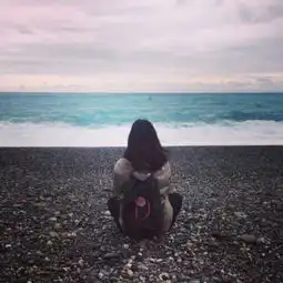 文艺范小清新女生背影头像