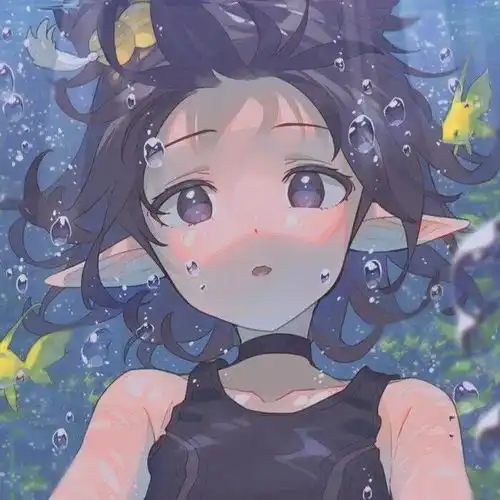 动漫女头蓝色系手绘女生头像壁纸