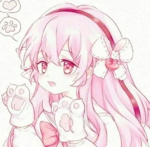 动漫头像女粉色系图片女