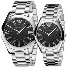 阿玛尼手表新款时尚钢带情侣手表男女表防水手表