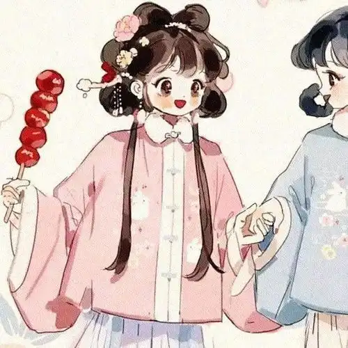 白色系闺蜜头像古风动漫头像