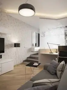 灰色系简约宜家日式风一居效果图