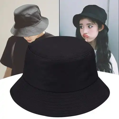 原价49现价39北诺渔夫帽女秋季遮阳帽帽子男女通用韩版潮学生宝宝户外防风帽子女生嘻哈个性盆帽纯黑色