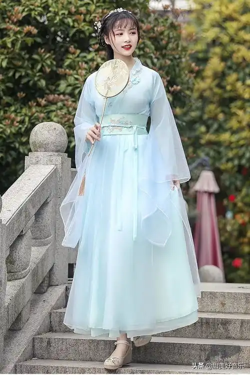 古风意境仙女下凡,汉服小清新女孩