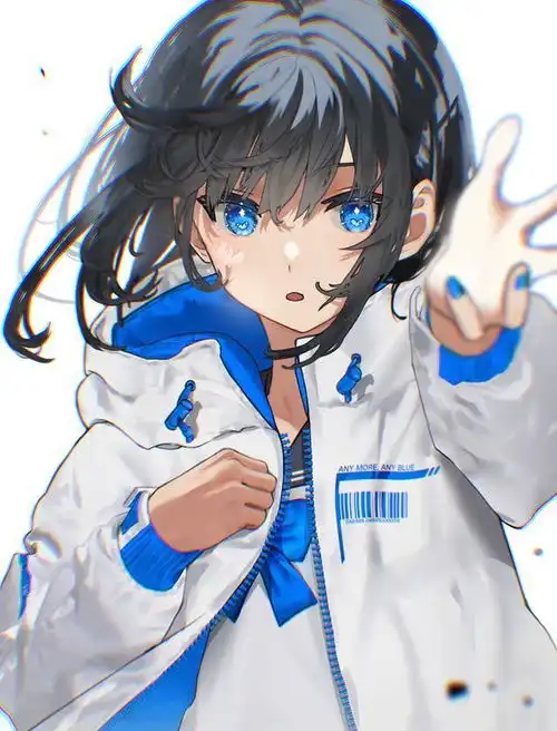 来自插画师真白k大蓝色美少女系列插图给拿捏住了